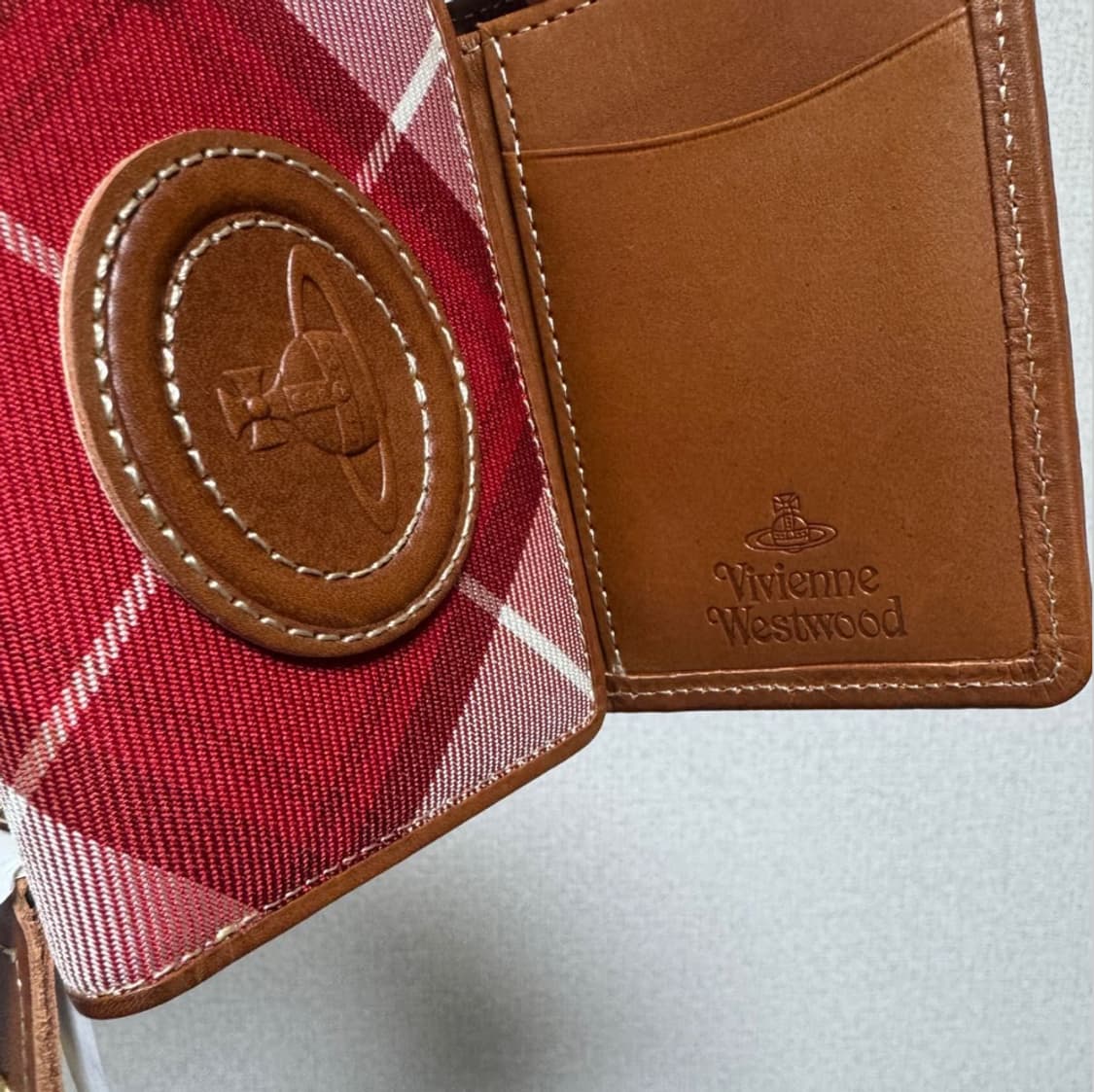 비비안웨스트우드 아카이브 패브릭 레더 하프월렛 반지갑 상품이미지3