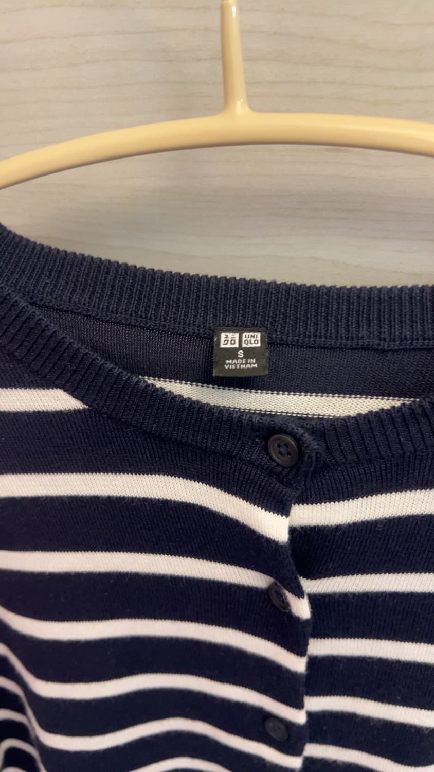 UV PROTECTION크루넥가디건(스트라이프) 블루 상품이미지3