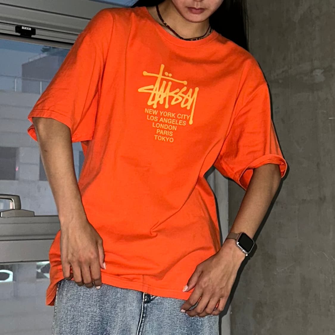 Stussy orange t-shirt 상품이미지3