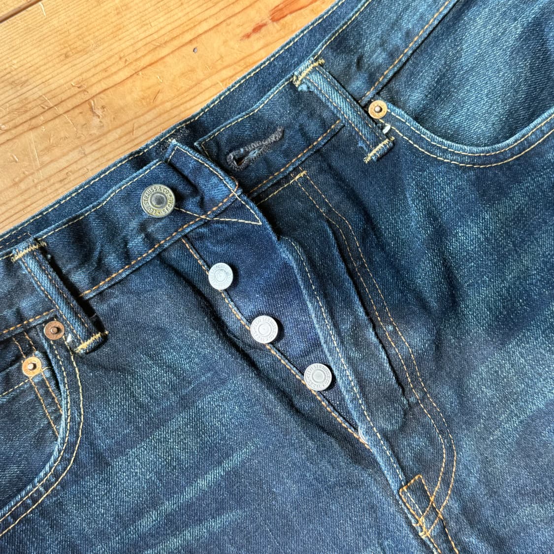 리바이스 501 짧은 기장 체인스티치 상품이미지7