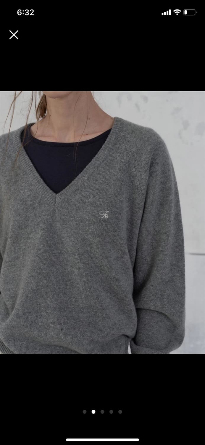 포에토 마일드 캐시미어 브이넥 니트 그레이 MILD CASHMERE V- 상품이미지2