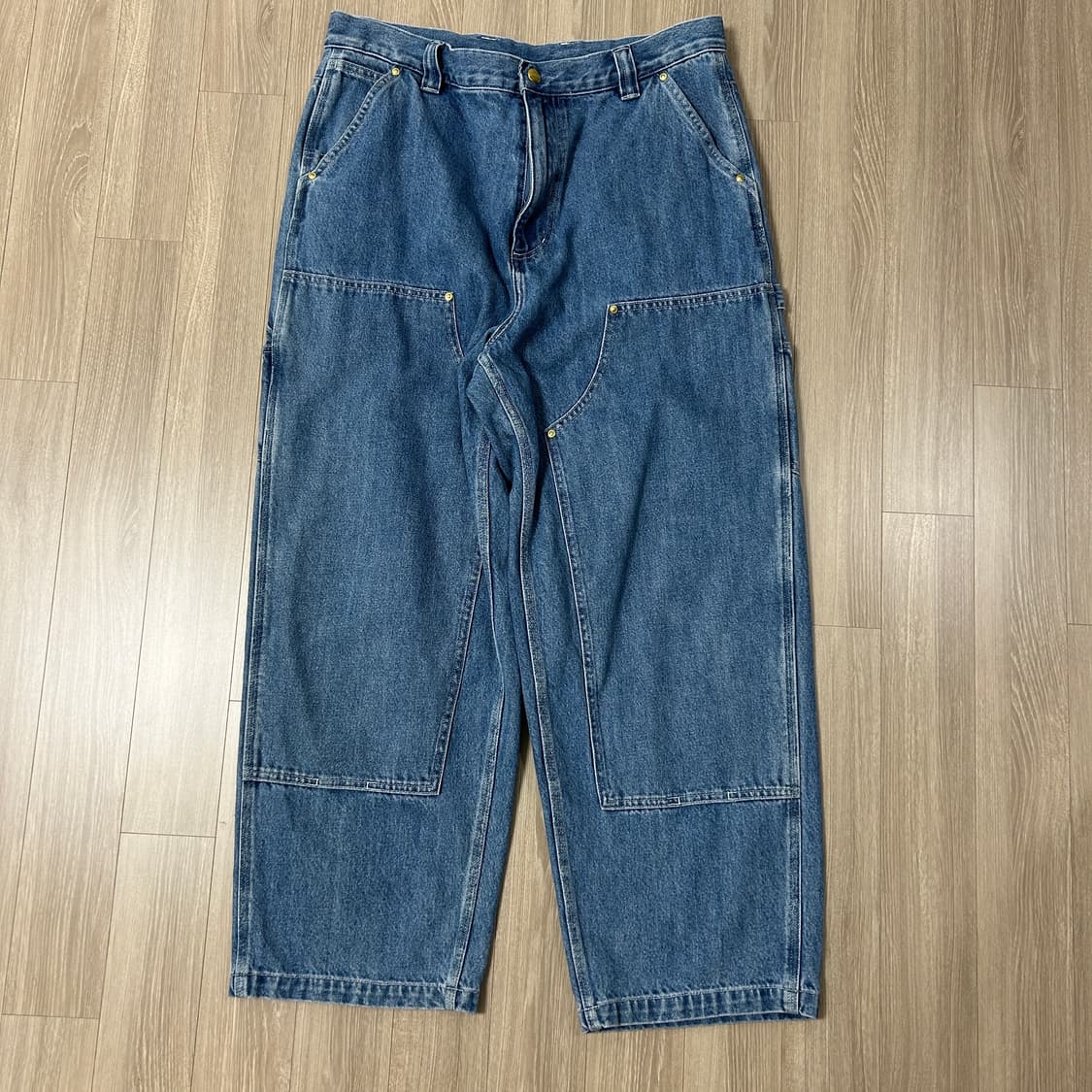[L/라지] 칼하트WIP 25SS 내쉬 더블니 데님 팬츠 블루 스톤워시드 상품이미지3