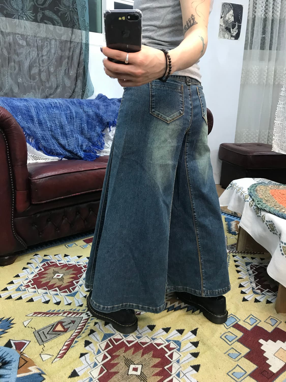 빈티지 여성 더블버튼 7부 데님팬츠 (Z1133) 상품이미지2