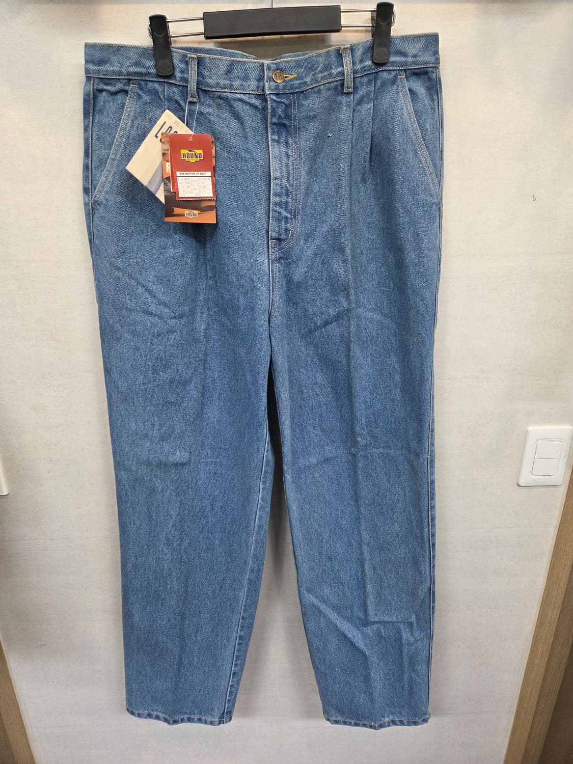 빈티지 hound 올드스쿨 투턱 데님팬츠 대략 36 루즈핏 상품이미지1