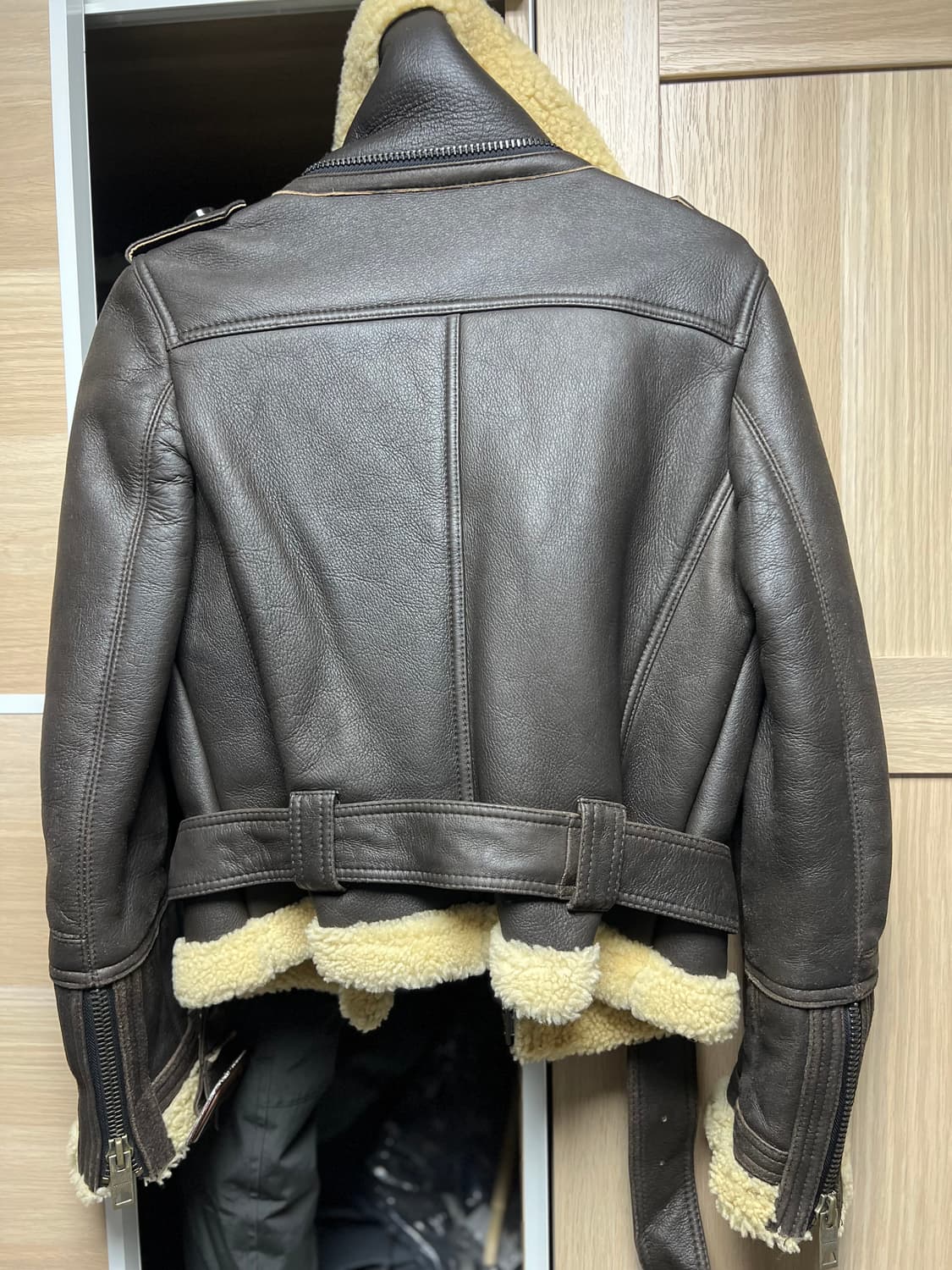 천연 가죽 무스탕 자켓 브라운 상품이미지6