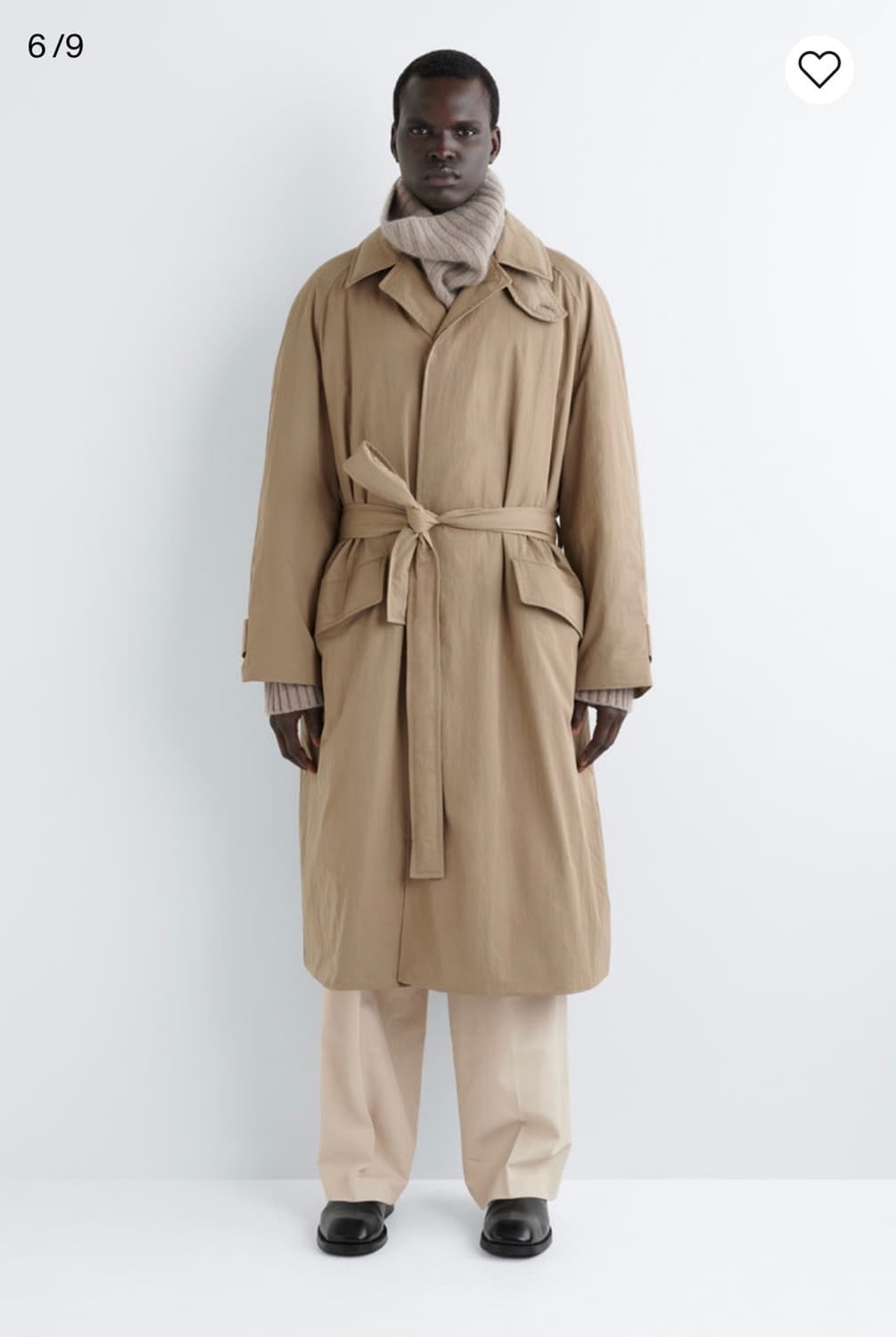 코스 패디드 벨티드 퍼넬넥 코트 상품이미지5