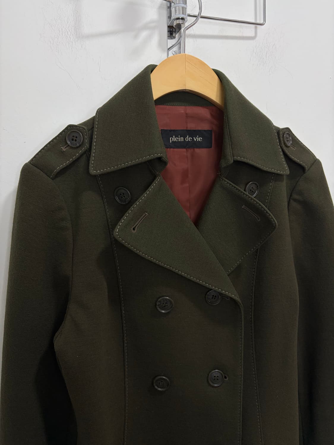 Plein de vie 카키 스티치 더블 자켓 상품이미지7