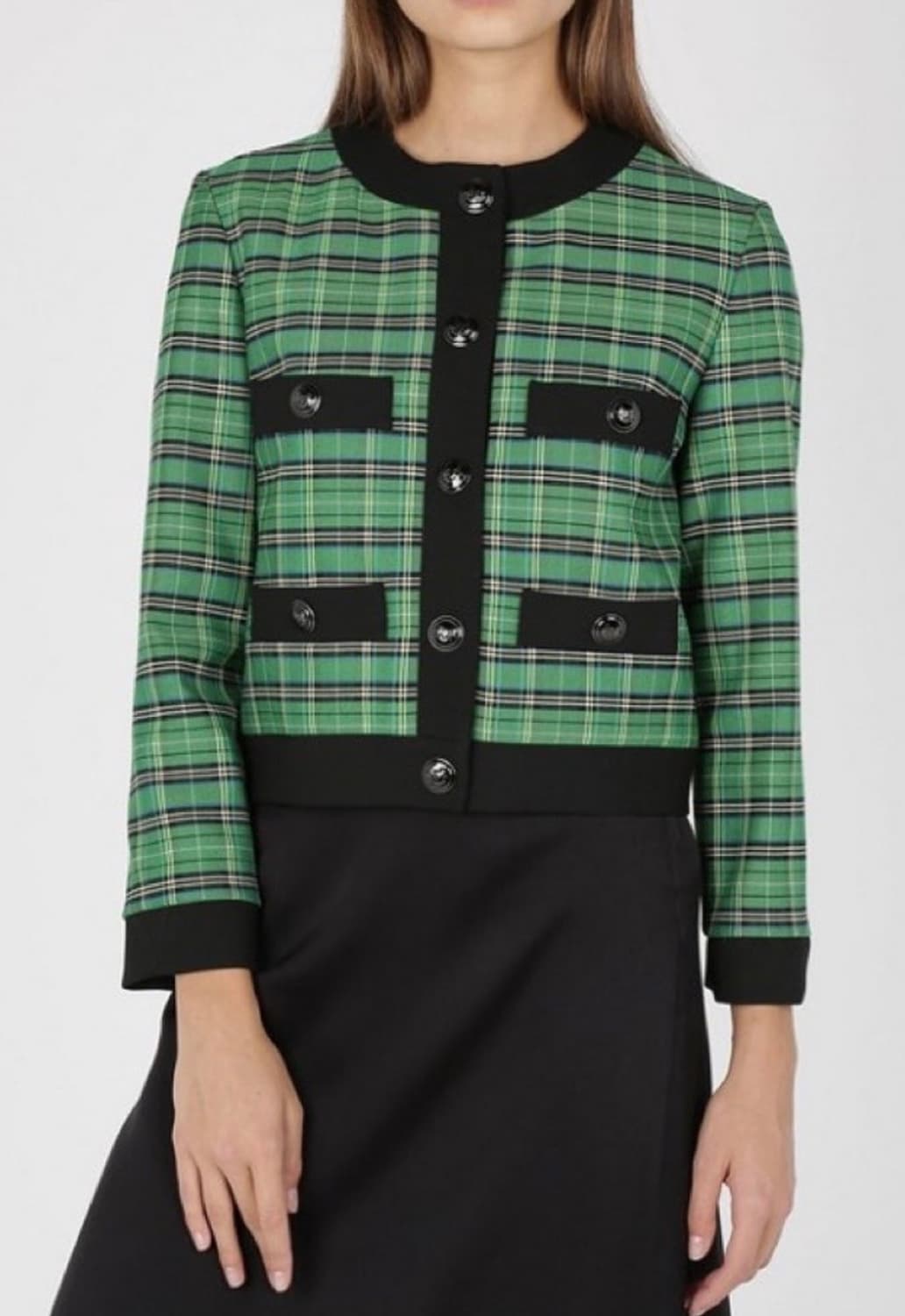 마쥬 maje 초록 체크 가디건 상품이미지2