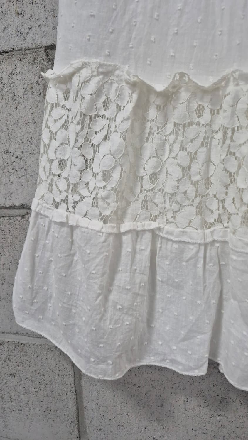 레이스 자수 면 롱스커트 하구미룩 모리룩  상품이미지3