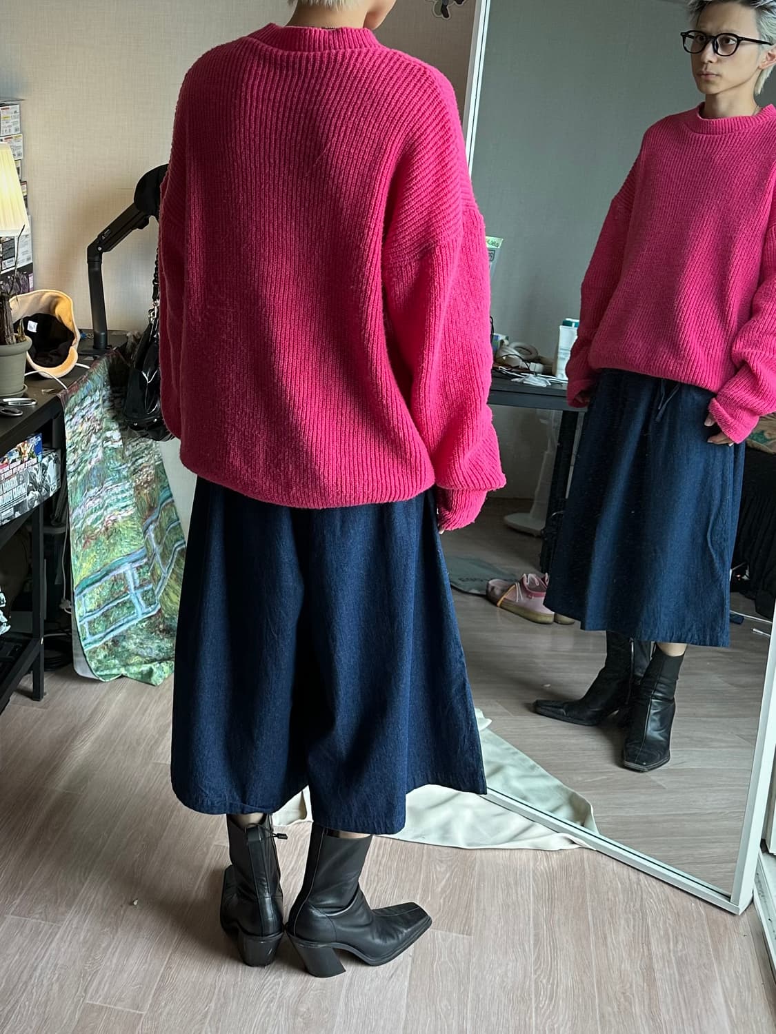 Olive des olive 더블 스트랩 와이드 데님 상품이미지5