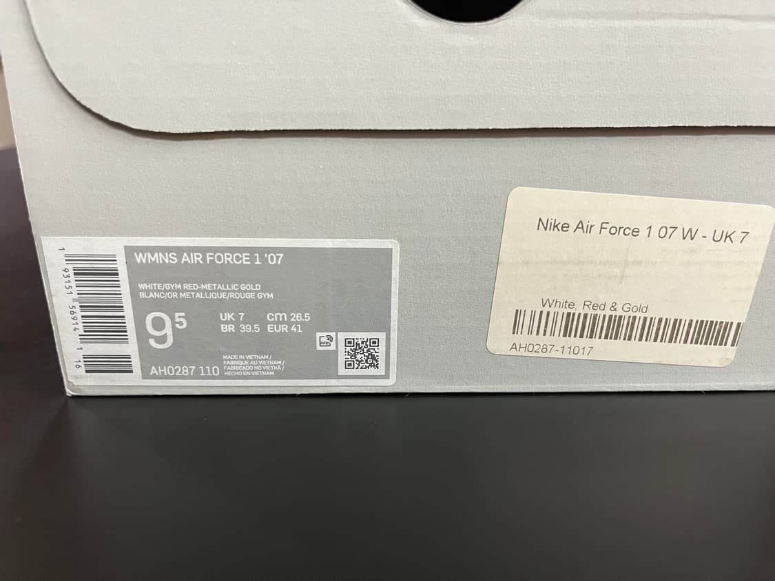 나이키 에어포스1 로우 화이트 레드 상품이미지9
