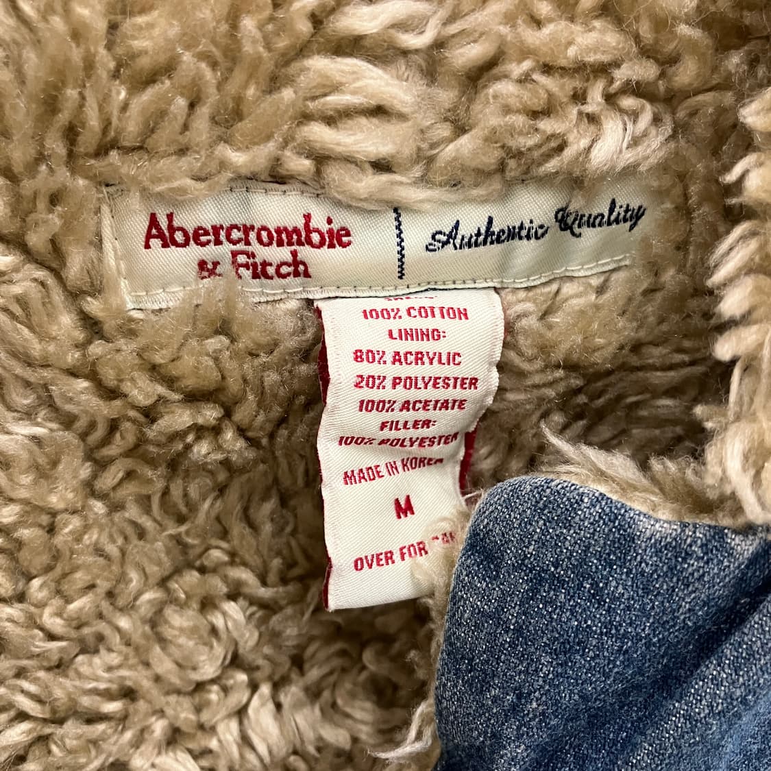 아베크롬비 쉐르파 안감 데님 자켓 M 상품이미지3