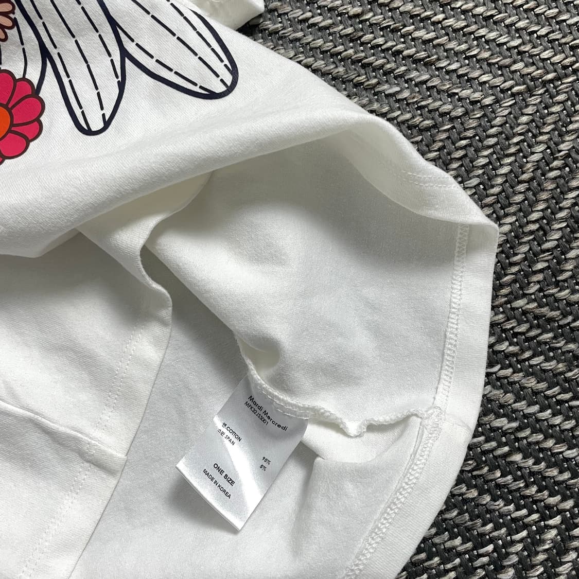 마르디 메크르디 플로럴 로고 크롭 반팔 티셔츠o 4435 상품이미지5