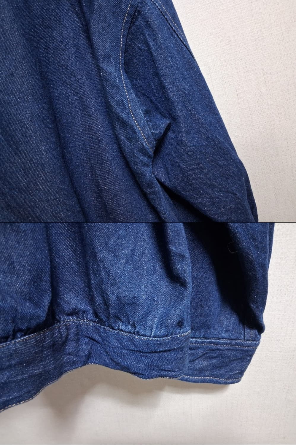 일본빈티지 등파인 백 리본끈 디테일  리본끈 청쟈켓 가오리루즈핏 66까지 상품이미지6