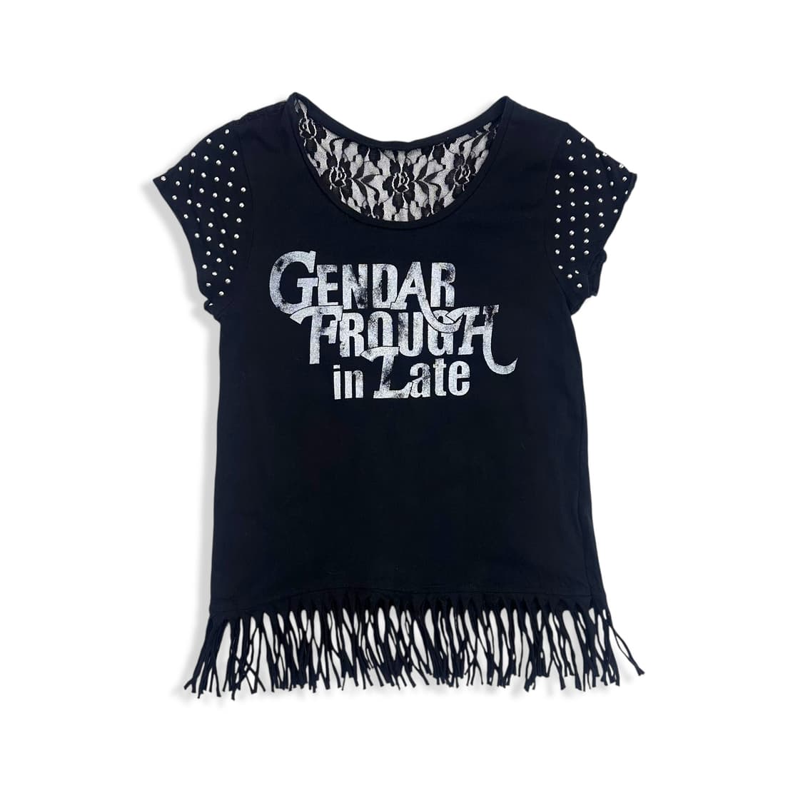 Stud Detail Back Mesh Punky Top 상품이미지2