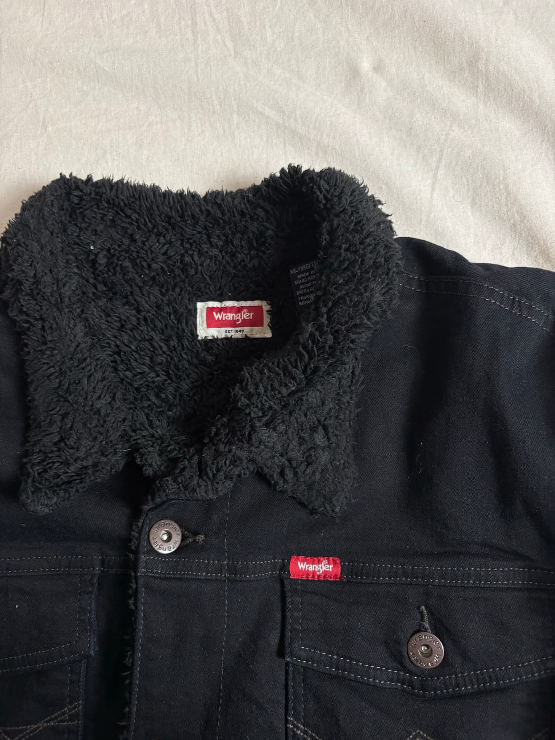 Wrangler 랭글러 블랙데님 쉐르파 자켓 XXL 상품이미지3
