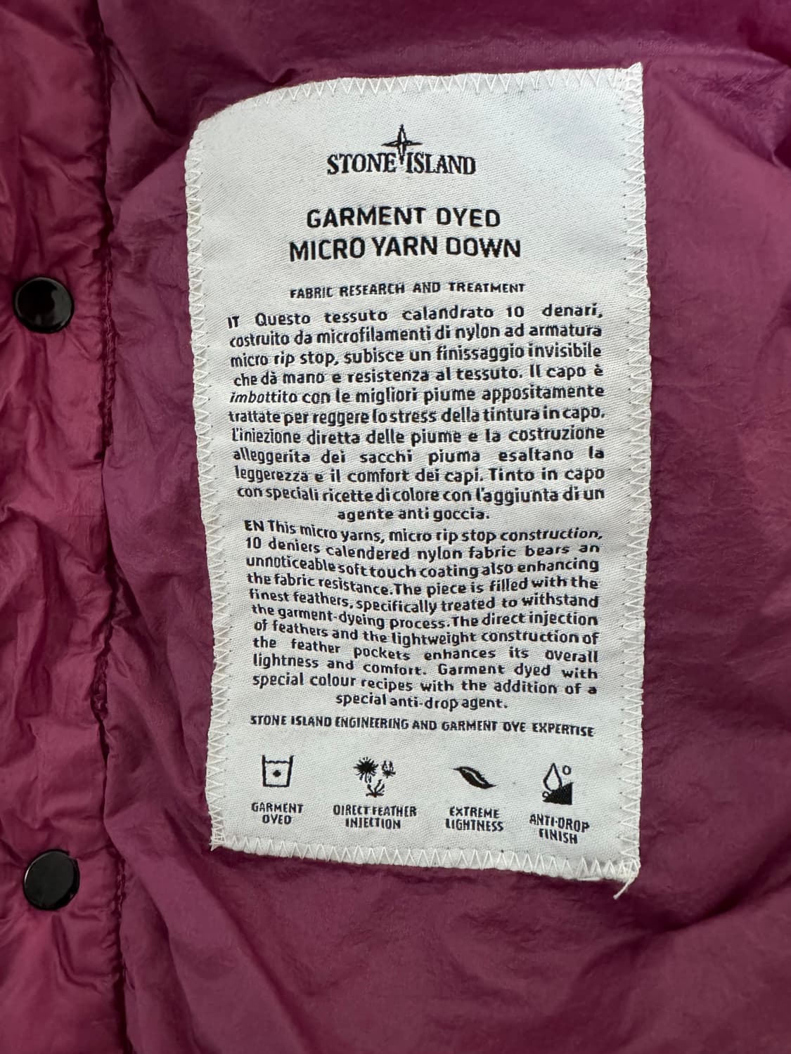 스톤아일랜드 마이크로얀 경량다운패딩 XL(핑크)(새상품)(크링클랩스X) 상품이미지7