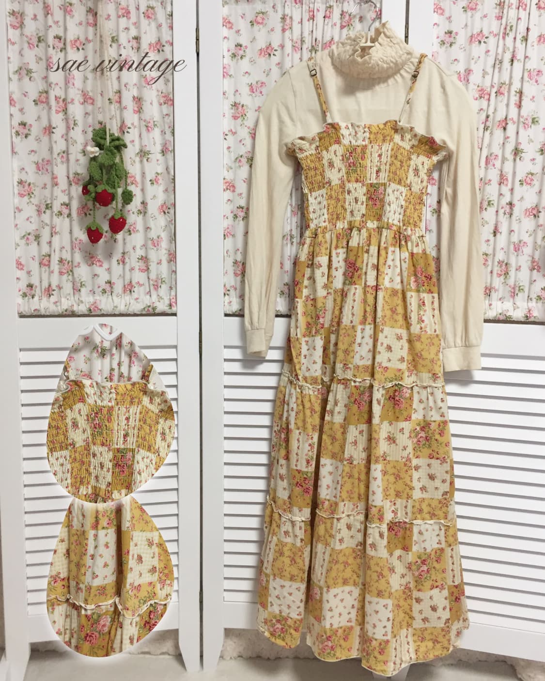 빈티지 모리걸 대장템 레몬오렌치 패치 원피스 상품이미지1