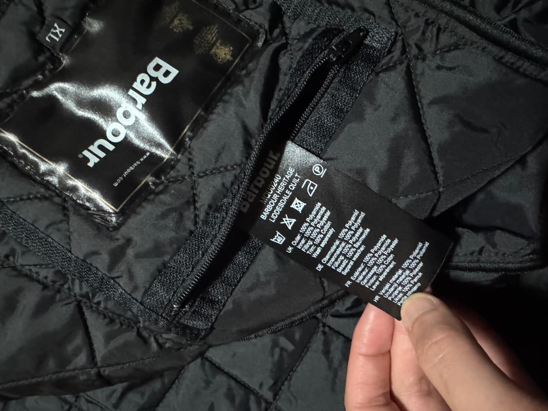 바버 리데스데일 퀄팅 자켓 블랙 XL 상품이미지8