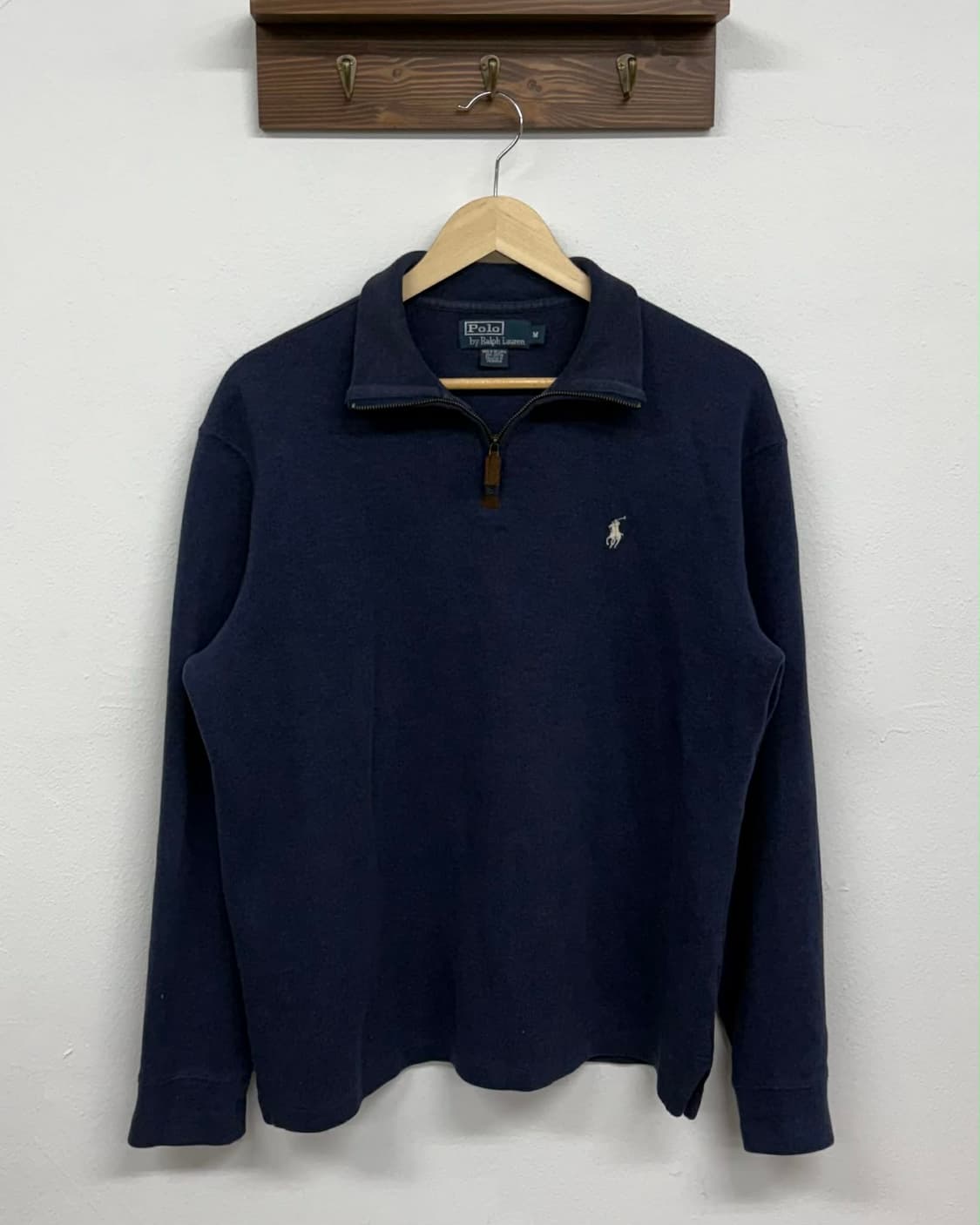 [M] 폴로 랄프로렌 네이비 하프 집업 코튼 니트 상품이미지1