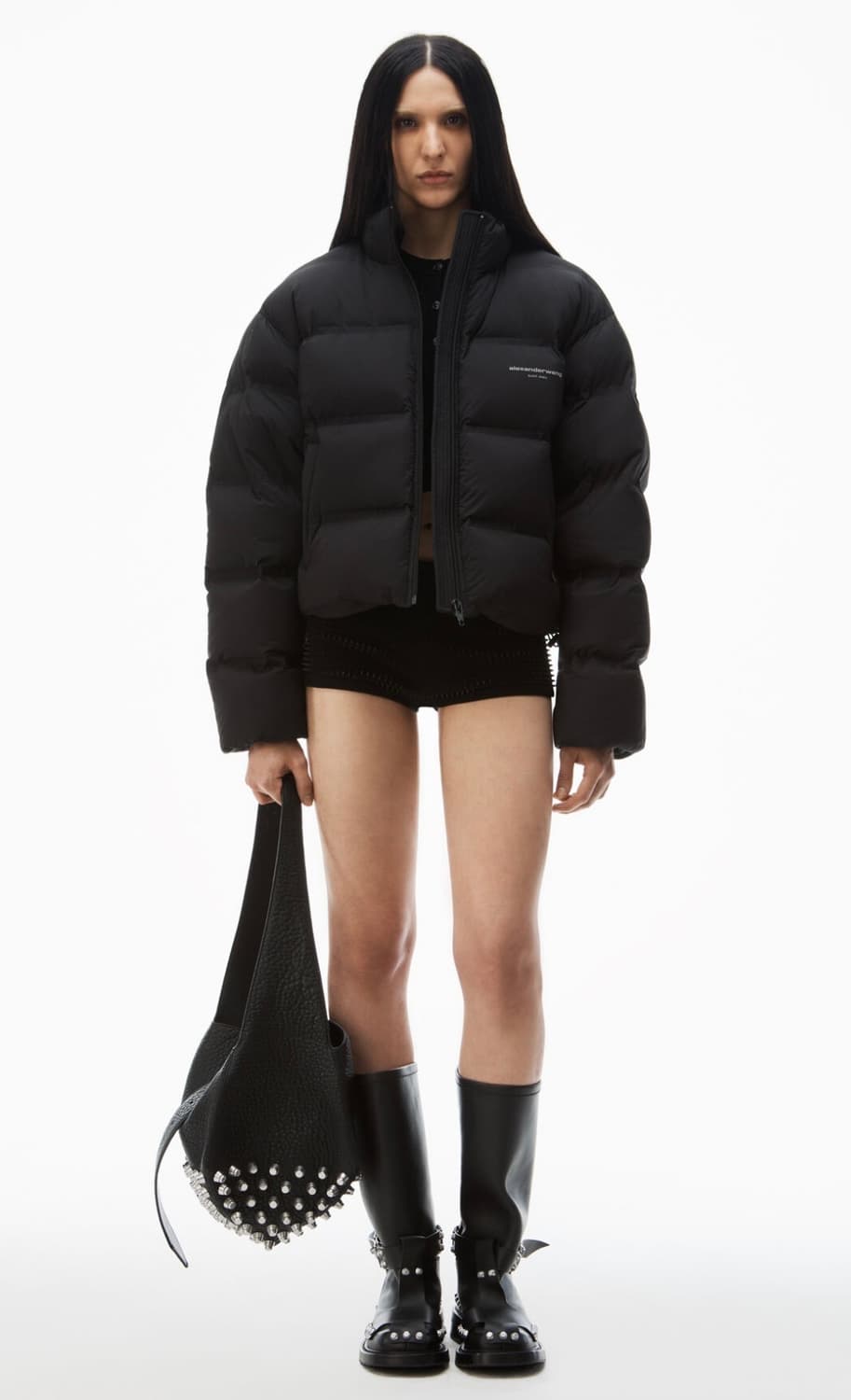 알렉산더왕 블랙 로고 리플렉티브 푸퍼 코트 XS 상품이미지1