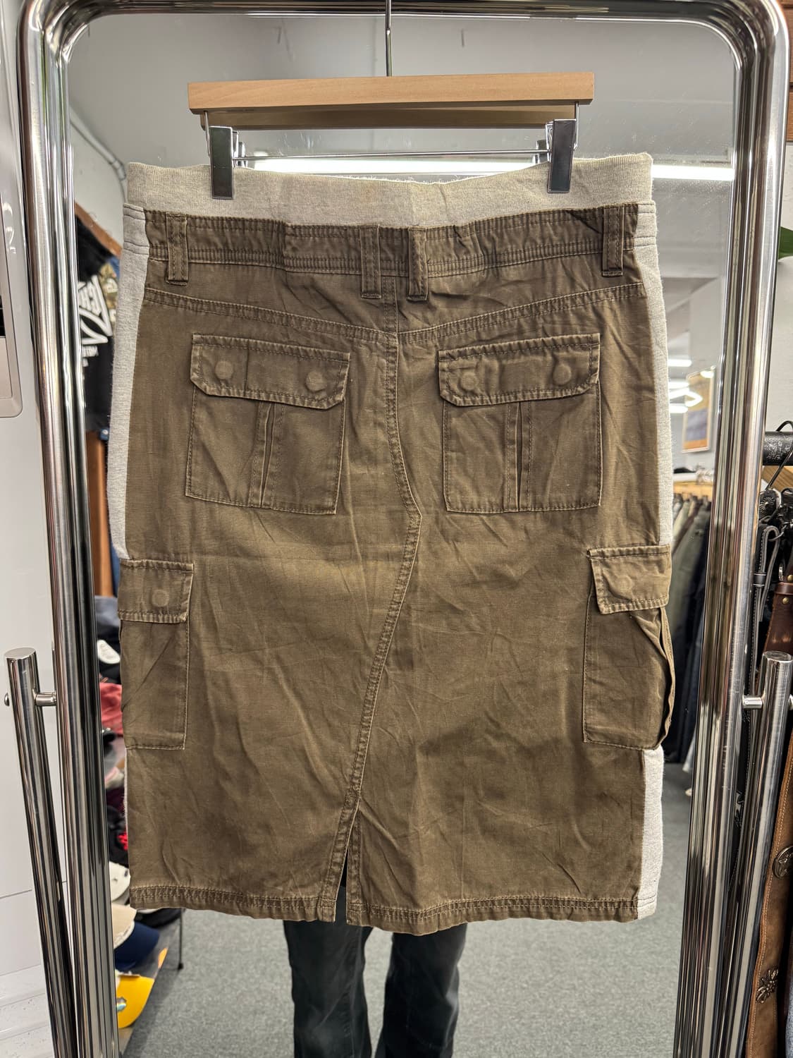 japanese vintage KRIFF 카키 코튼 치마 상품이미지3