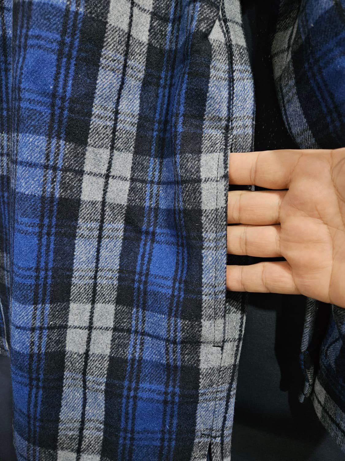 플랙 스트라이프 체크 남성 오버핏 95~105 셔츠자켓  상품이미지9