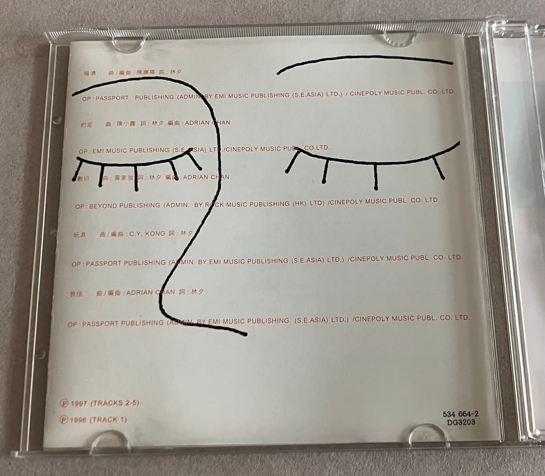 90년대 왕페이 Faye Wong 완구 국내 라이센스 초판 CD 중화권 상품이미지2