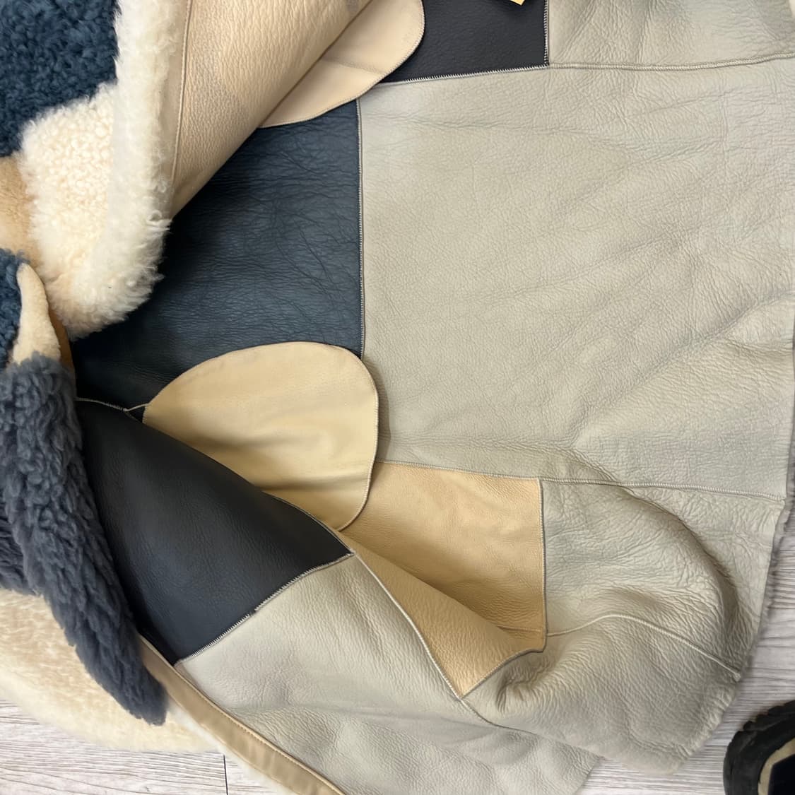 밍크 양털 양가죽 패치워크 롱 무스탕 코트  상품이미지5