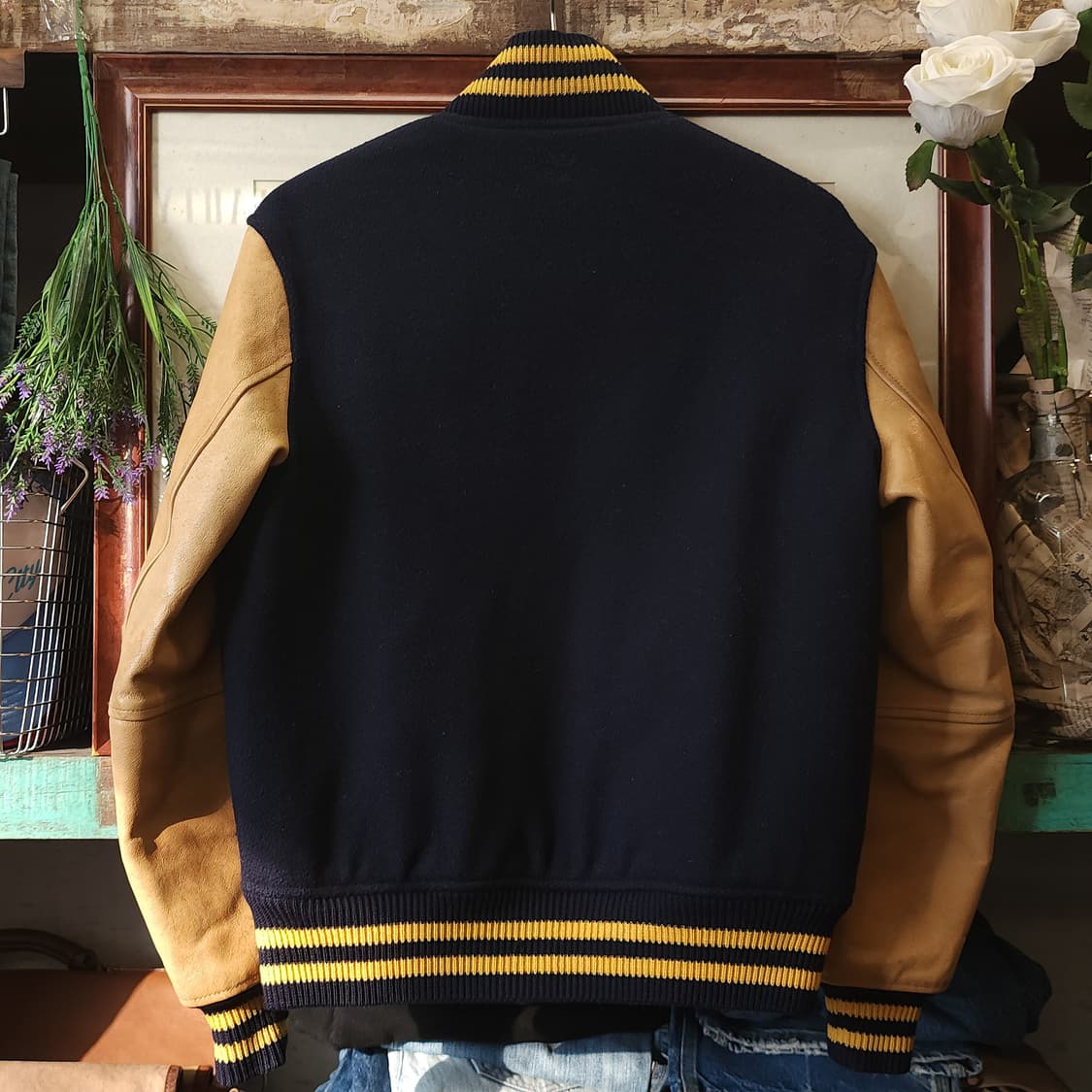 폴로 레더 바시티 자켓 레터맨 자켓 s 상품이미지2