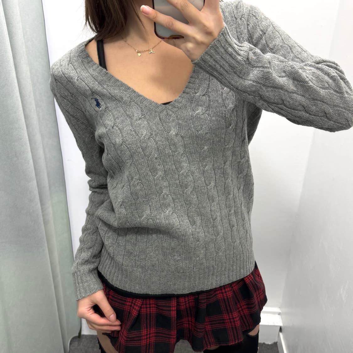 폴로 그레이 꽈베기 니트 상품이미지2