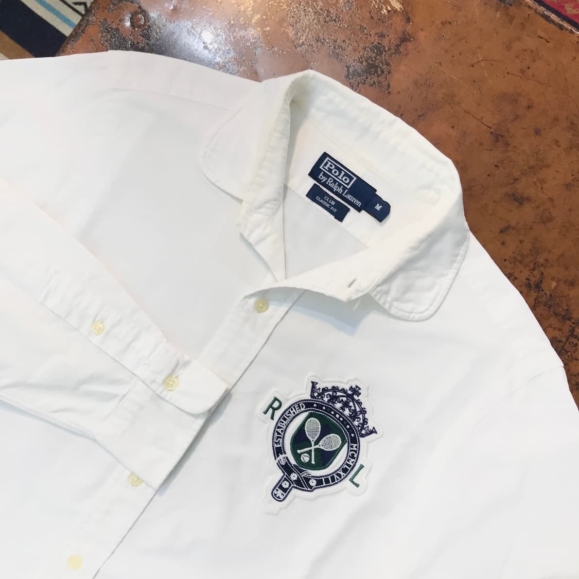폴로랄프로렌 테니스 자수 클럽 카라 화이트 옥스포드 셔츠 남성 105 상품이미지3
