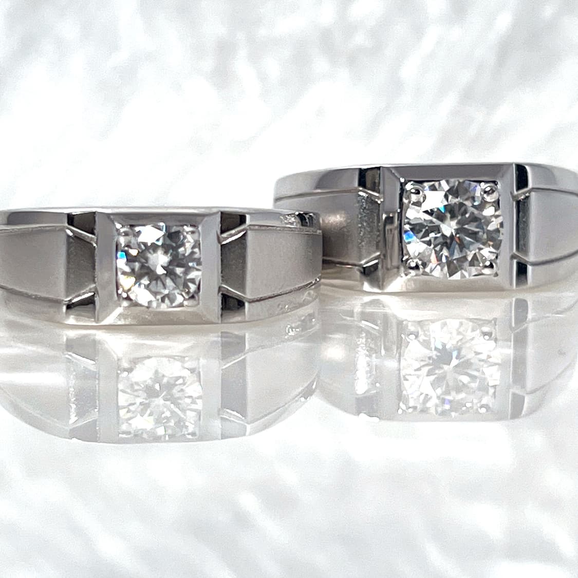 *새상품* 모이사나이트 남성용 사이드 매트 은반지 상품이미지2