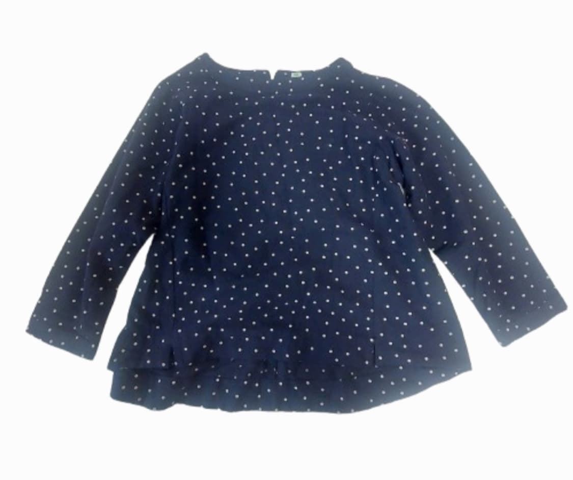 모리걸 너드 하구미 땡땡이 도트 네이비 롱슬리브 상품이미지1