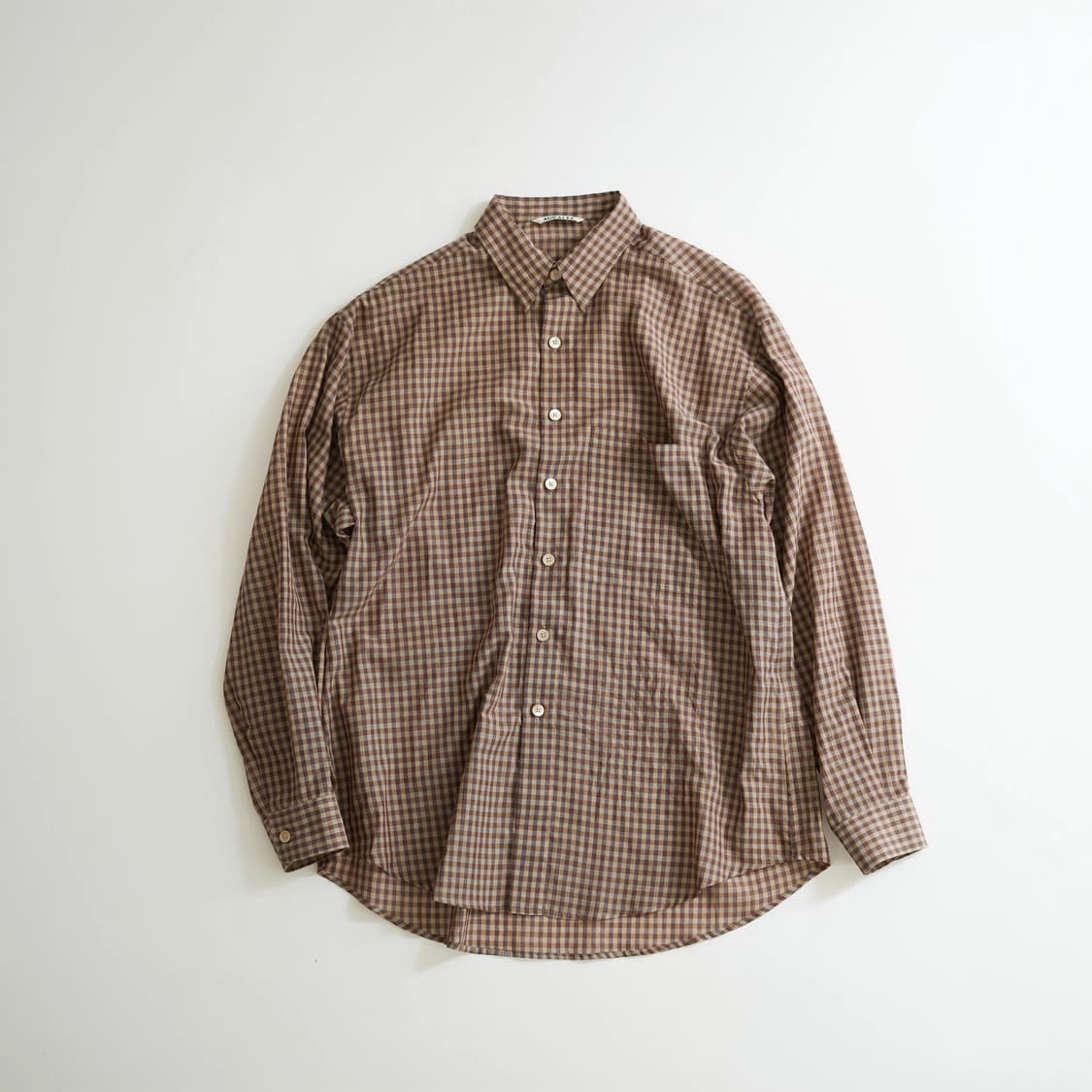 26S오라리 airy light cotton check big shirt 상품이미지2
