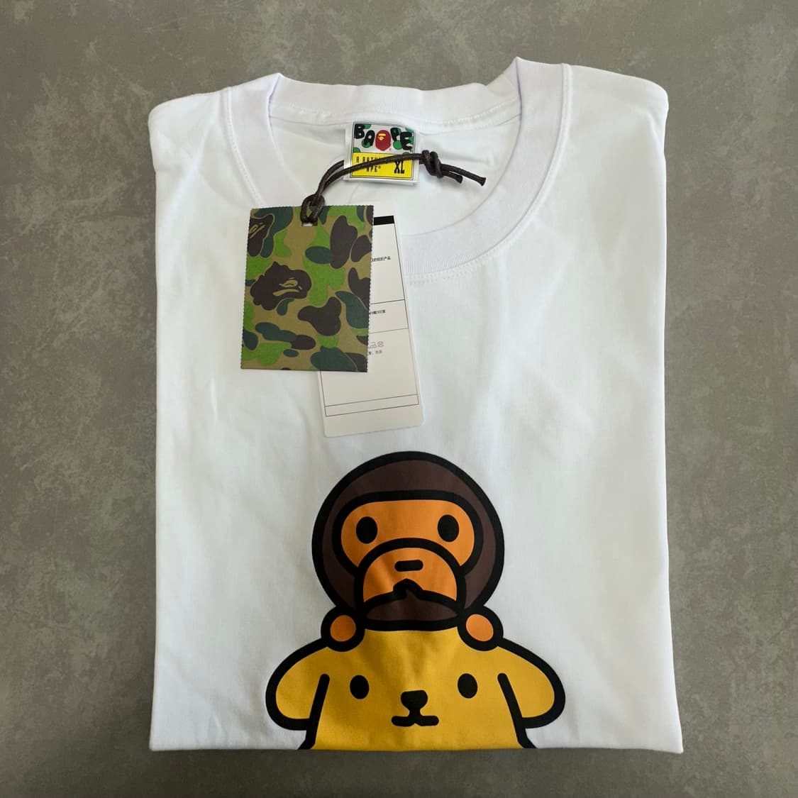 베이프 베이비 마일로 x 폼폼푸린 티셔츠 화이트 상품이미지3