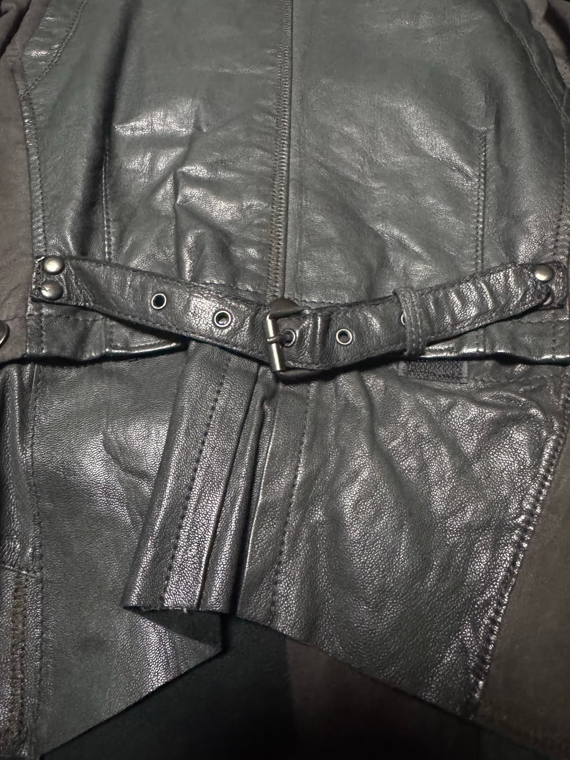 rough green cross leather jacket 상품이미지6