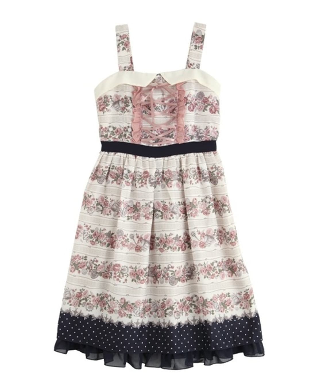 엑시즈팜 POETIQUE 일본빈티지)핑크로즈 히메갸루 로리타 원피스 상품이미지2