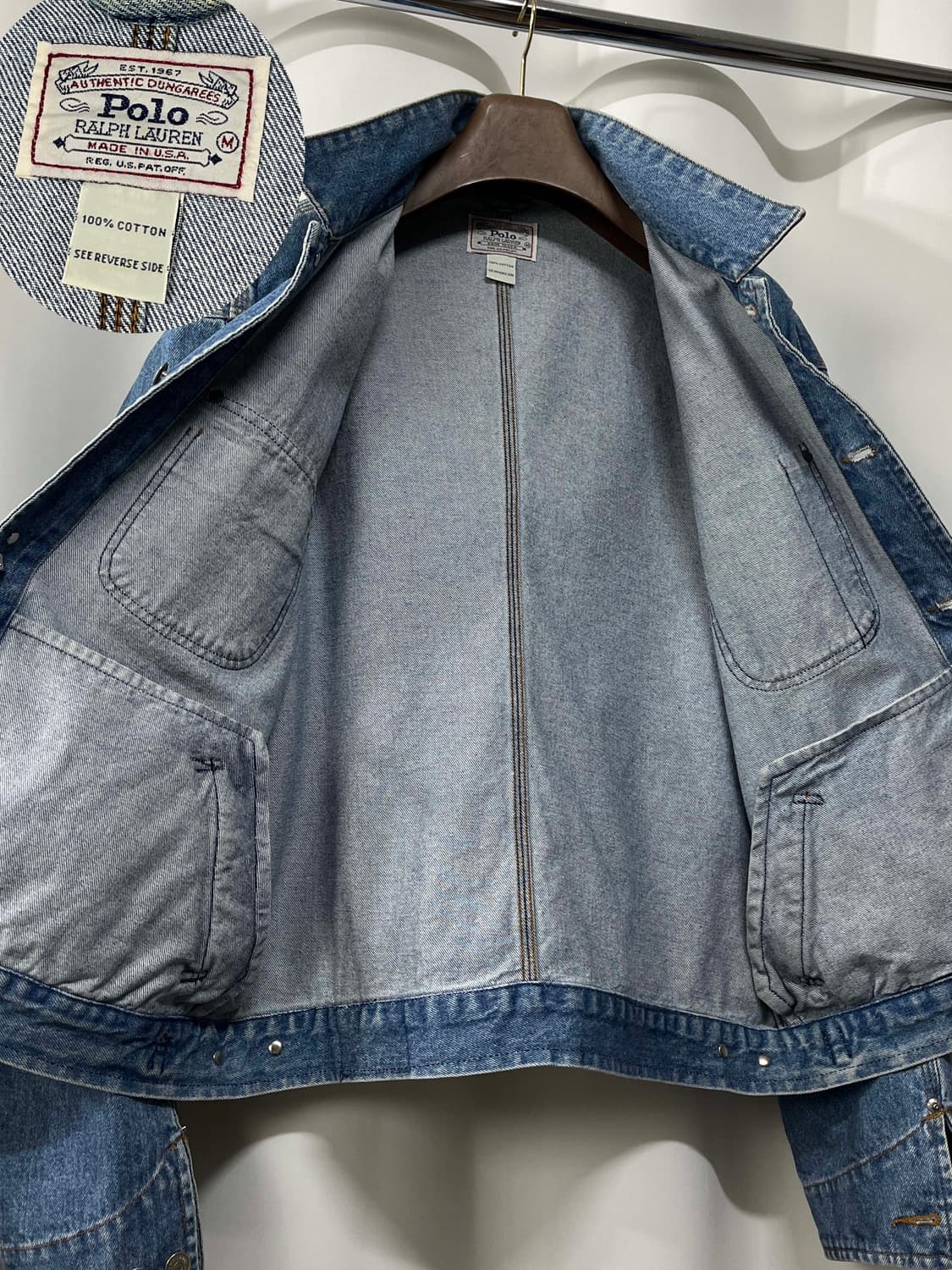 90's 폴로 랄프로렌 usa 덩가리 데님 트러커자켓 상품이미지3
