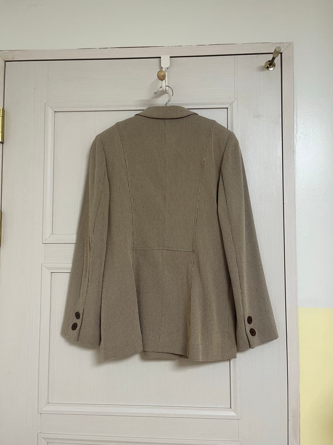 새제품 Quatre Chats 브라운 체크 자켓&스커트 셋업 상품이미지3