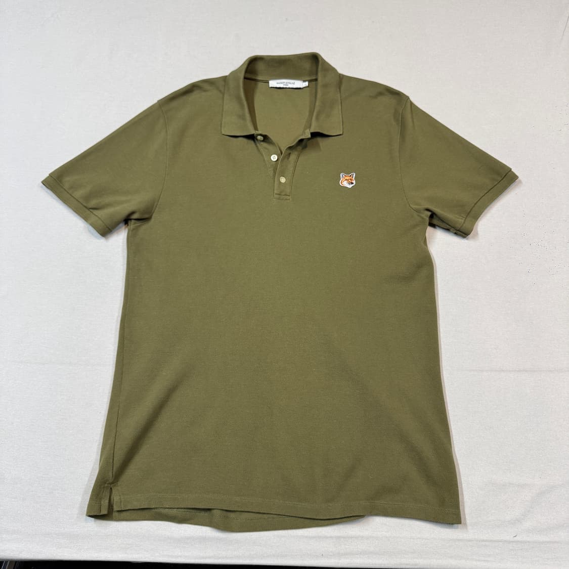 L) 메종키츠네 폭스 헤드 반팔 카라티 올리브 상품이미지1