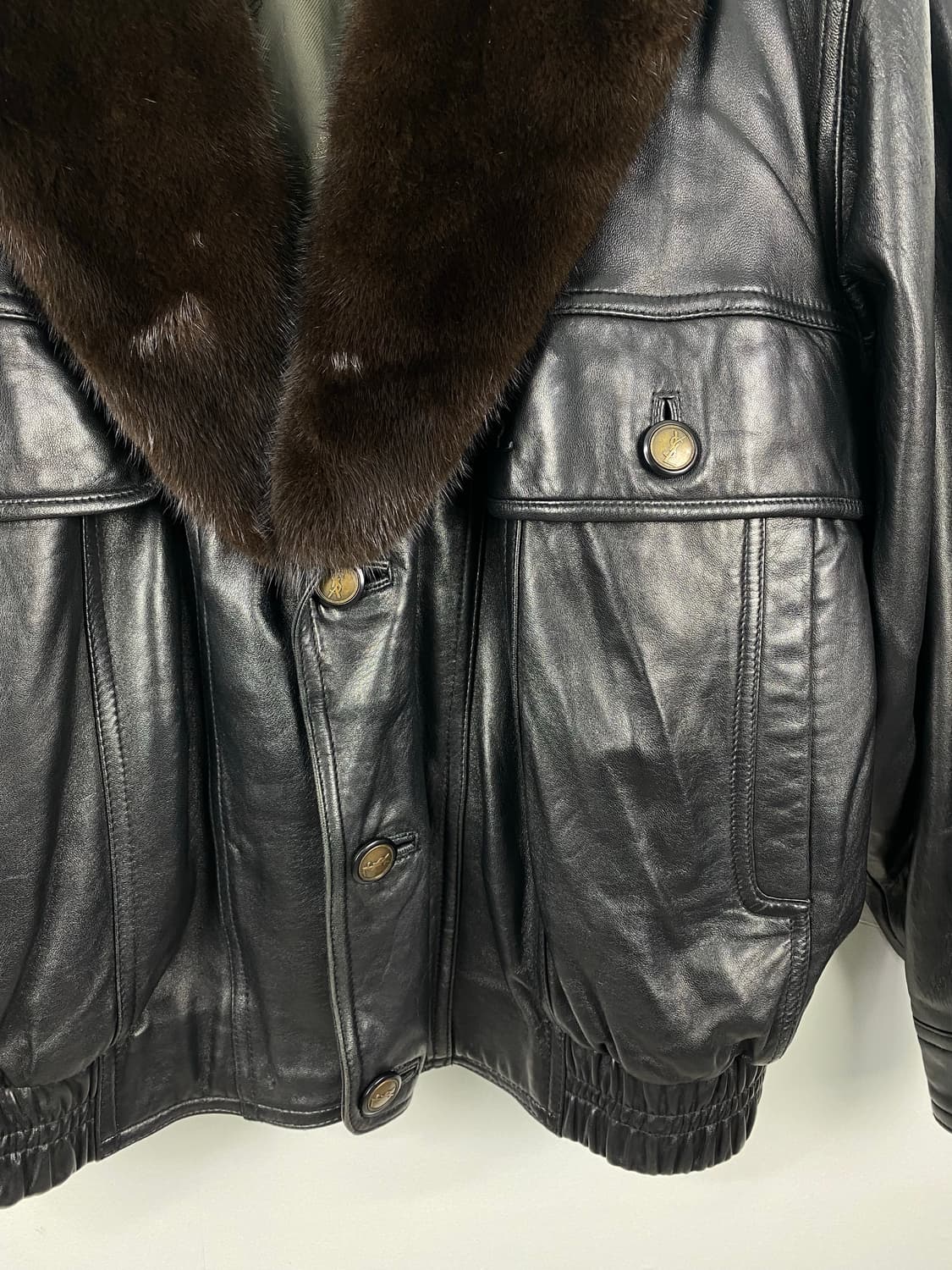 YSL 입생로랑 밍크 가죽 레더자켓 L 상품이미지4