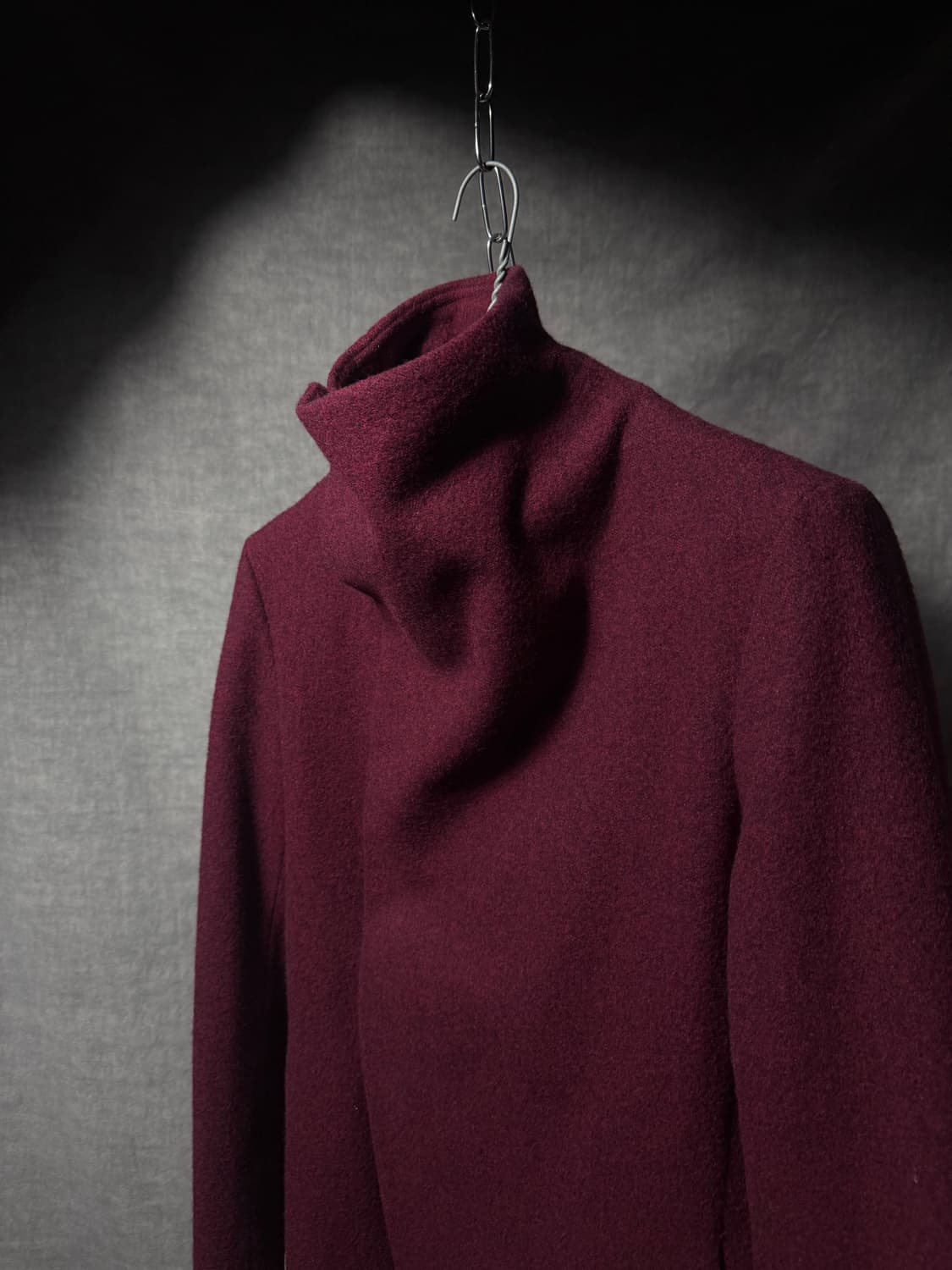 N4 Asymmetric High Collar Wool Coat 상품이미지4