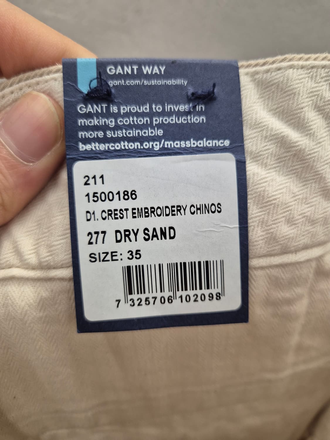 GANT 크레스트 자수 치노 팬츠 35사이즈 상품이미지6