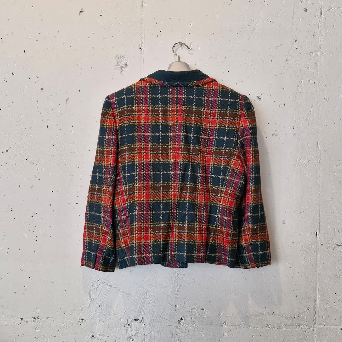 JPN 일본빈티지 체크 세미크롭 모 블레이저 자켓  상품이미지5