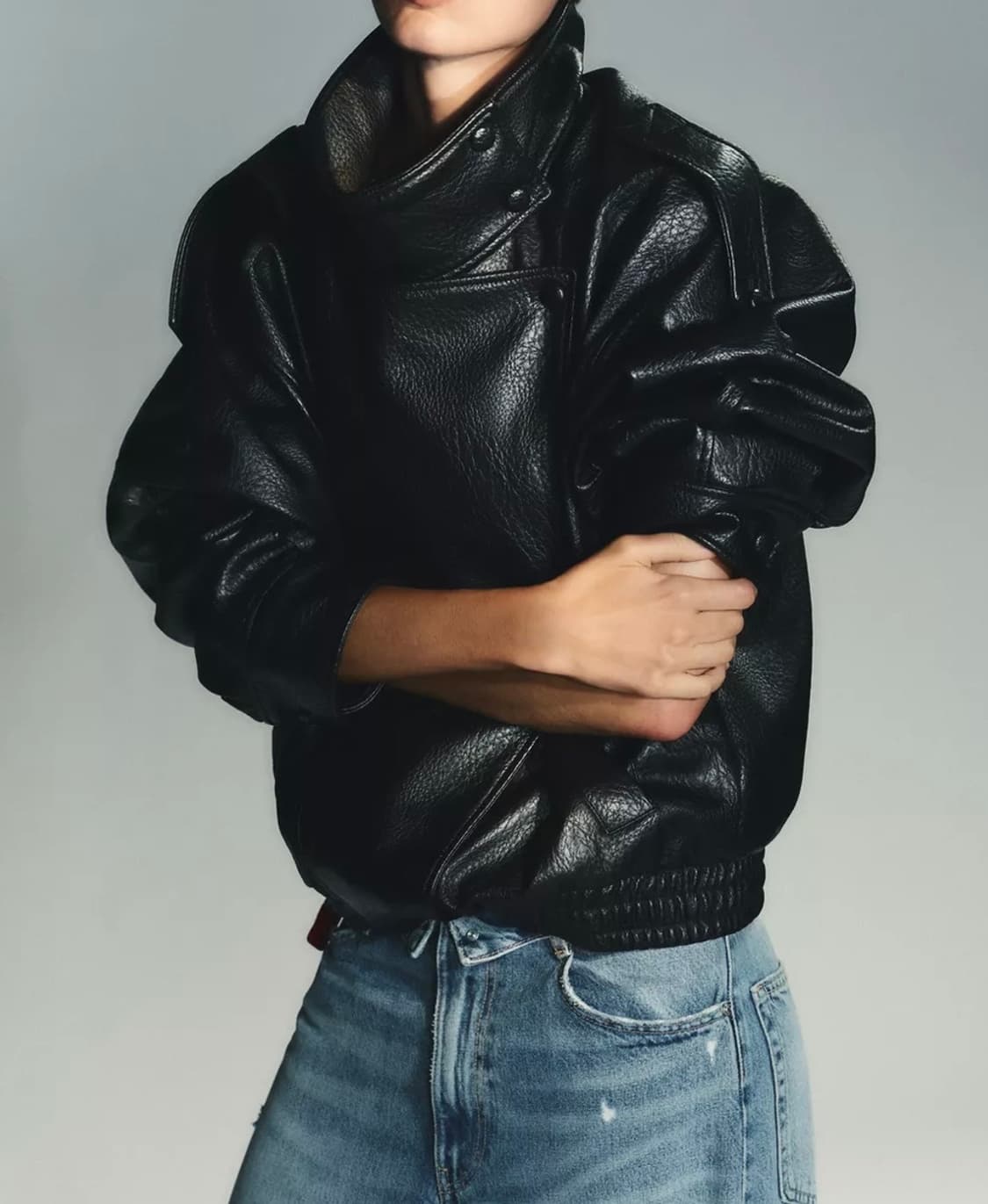 (새상품) 자라 페이크 레더 점퍼 XS 상품이미지4