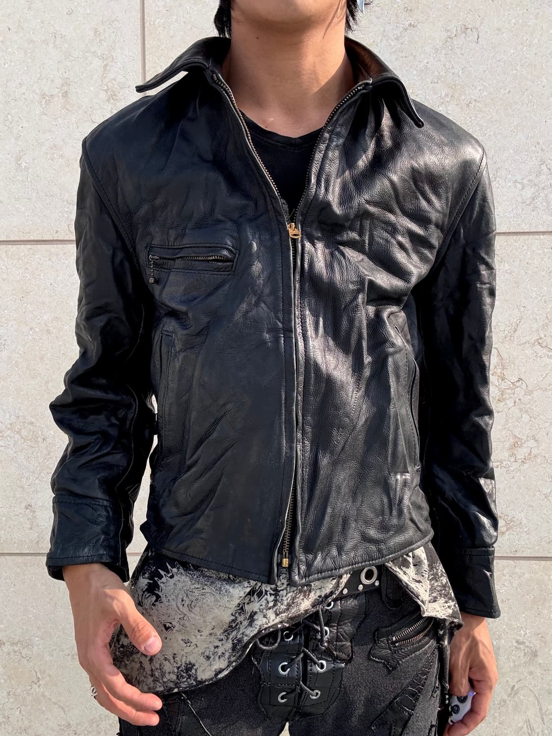 “America Vintage” Biker Crop Real Leathe 상품이미지2