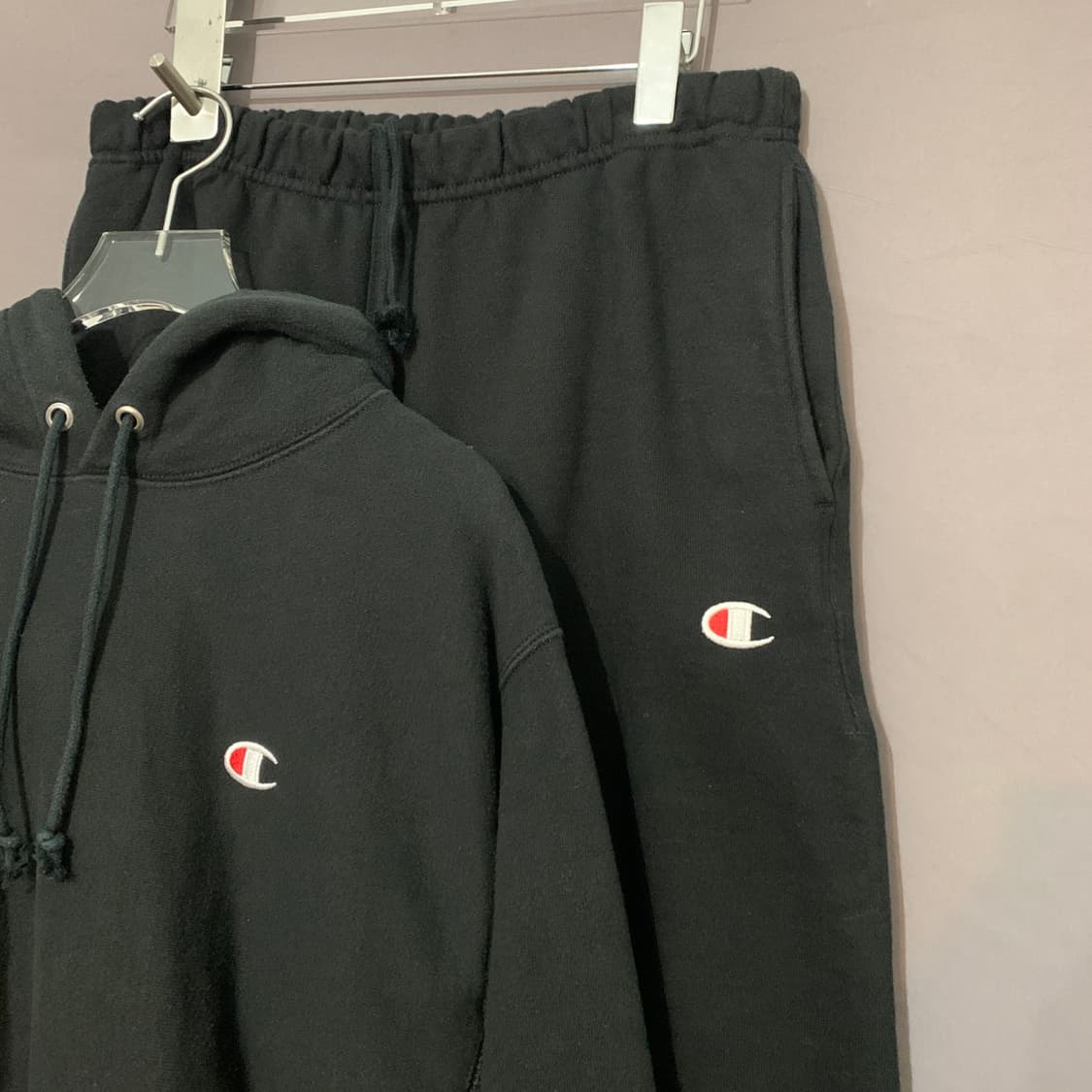 XL 챔피온 리버스위브 C로고 12oz 기모 후드티 조거팬츠 셋업 상품이미지3