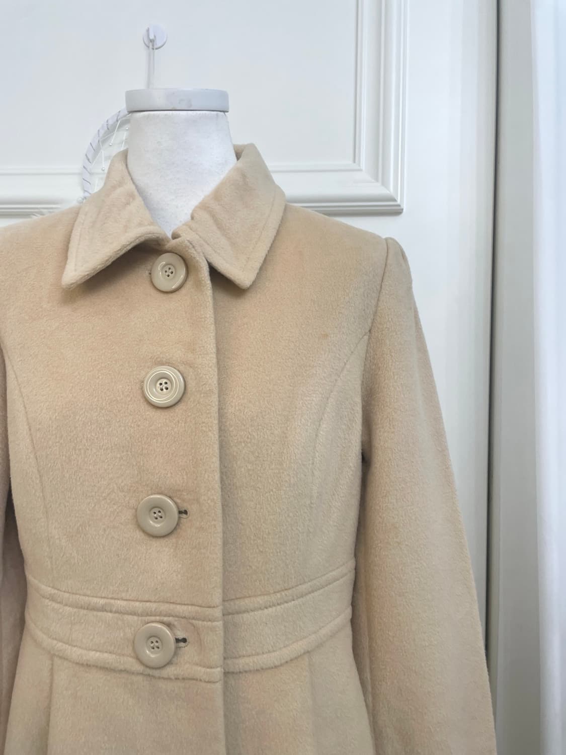 beige puff pleats lovely mori coat 상품이미지7