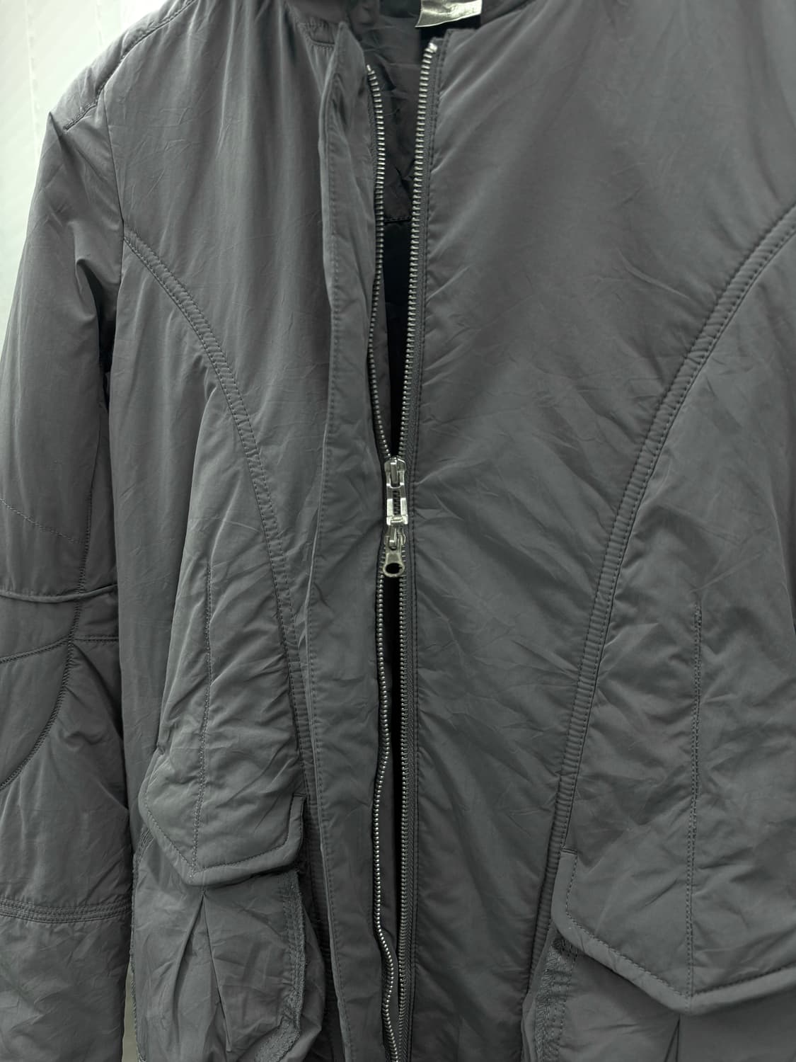 빈티지 아티큘레이티드 하이넥 롱 파카 상품이미지3